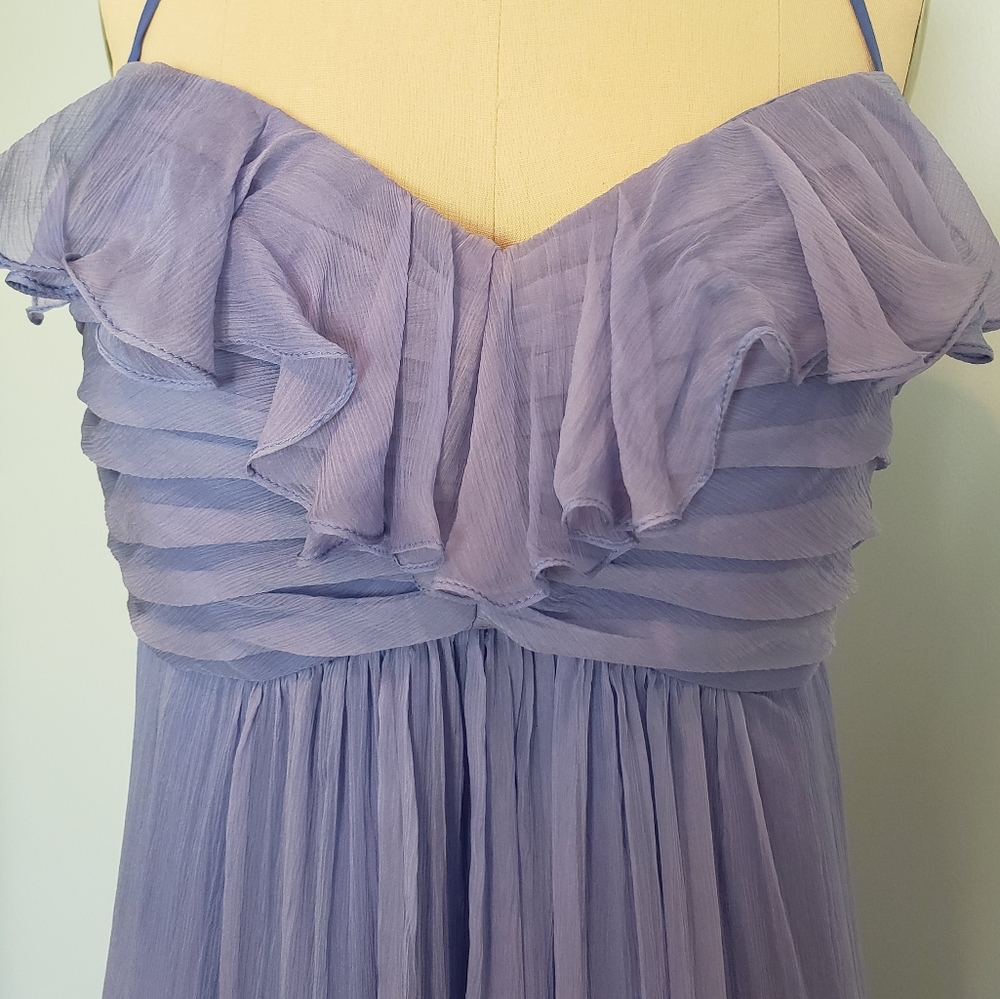 NWT Amsale Silk Dress, style G425C, Hydrangea, 14 - Picture 4 of 16